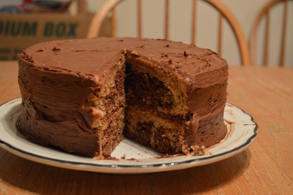 Vegan Fudge Marble Cake